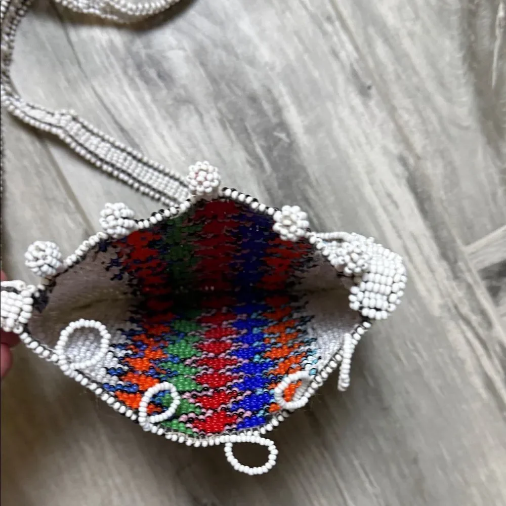 Handcrafted Beaded Crossbody Bag - Multicolor